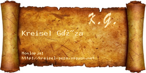 Kreisel Géza névjegykártya