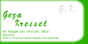 geza kreisel business card