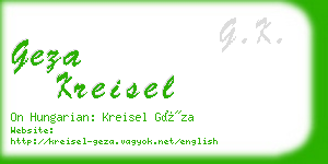 geza kreisel business card